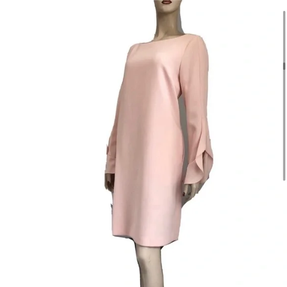 NEW Lafayette148 New York pink Emory Ruffle Cuff dress - Picture 4 of 15